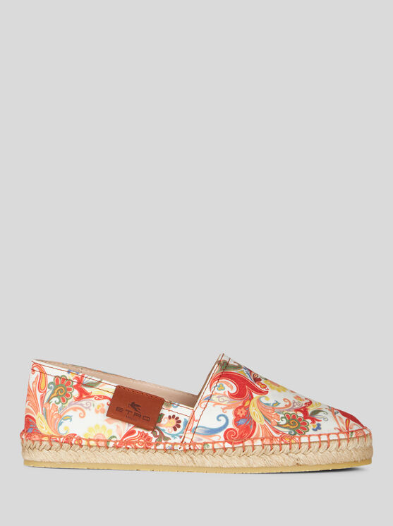 Shop Etro Espadrilles Aus Bedruckter Baumwolle In Weiss