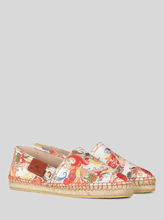 Shop Etro Espadrilles Aus Bedruckter Baumwolle In Weiss