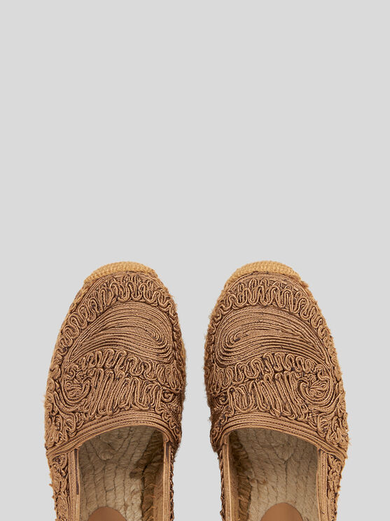 Etro Beige Espadrilles With Cornely Embroidery And Jute Sole In Grey