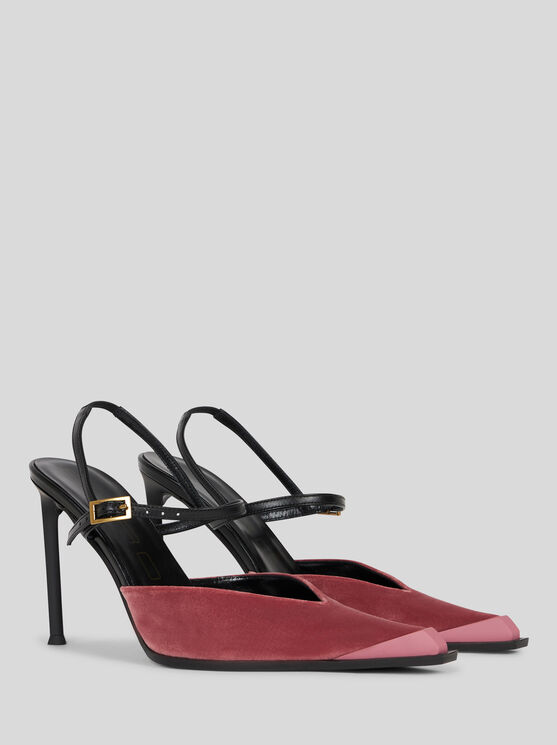 Etro Pumps Aus Leder Und Samt In Rosa