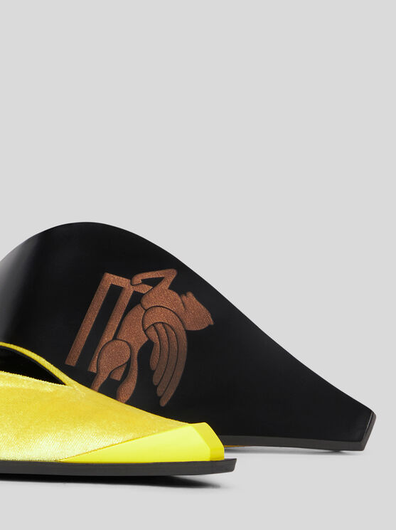 Shop Etro Leather And Velvet Court Shoes In Yellow