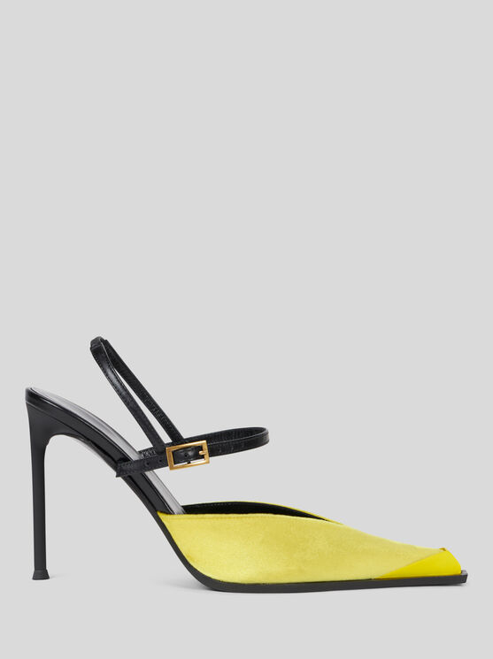 ETRO LEATHER AND VELVET COURT SHOES 