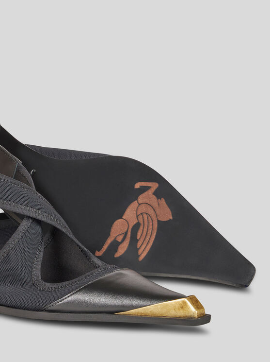 Etro Pointed Slingback Ballerina Shoes In Black