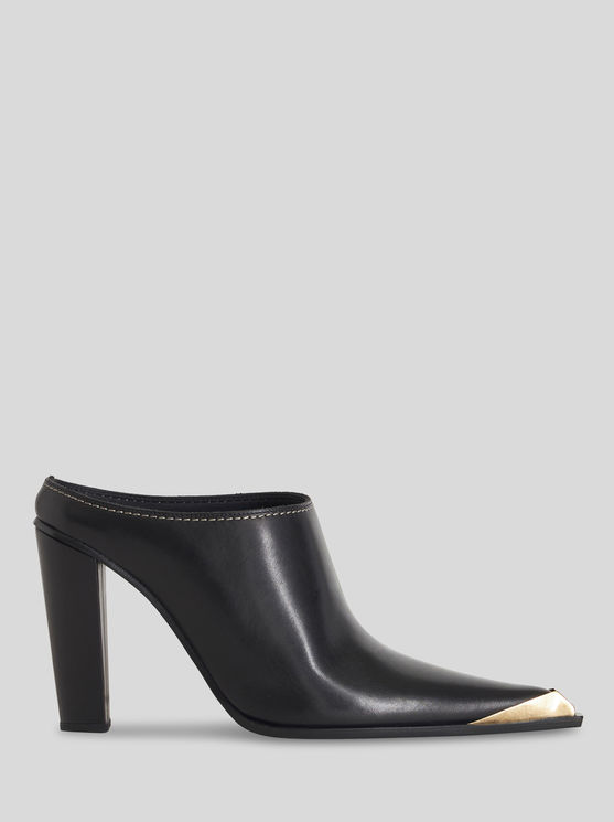 Shop Etro Leather Mules In Black