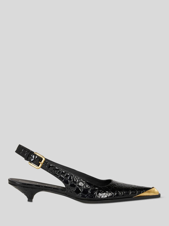 ETRO PRINTED LEATHER SLINGBACKS 