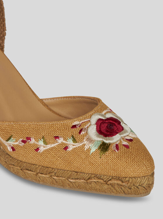 Etro , Wedge Espadrilles With Embroidery, Woman, Size 40 In Brown