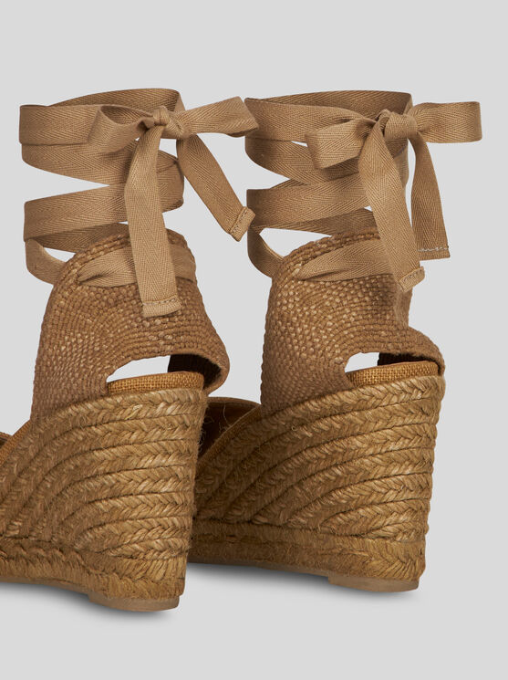 Etro , Wedge Espadrilles With Embroidery, Woman, Size 40 In Brown