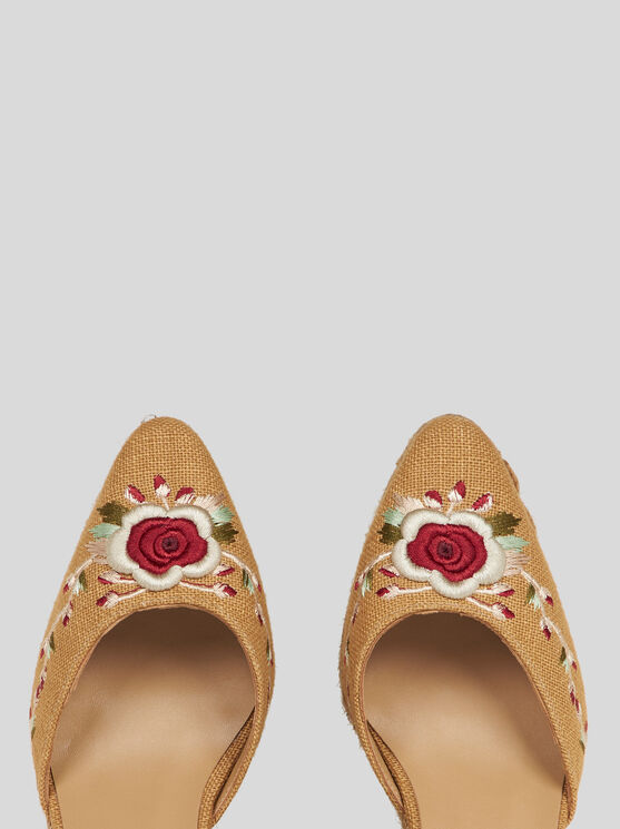 Etro , Wedge Espadrilles With Embroidery, Woman, Size 40 In Brown