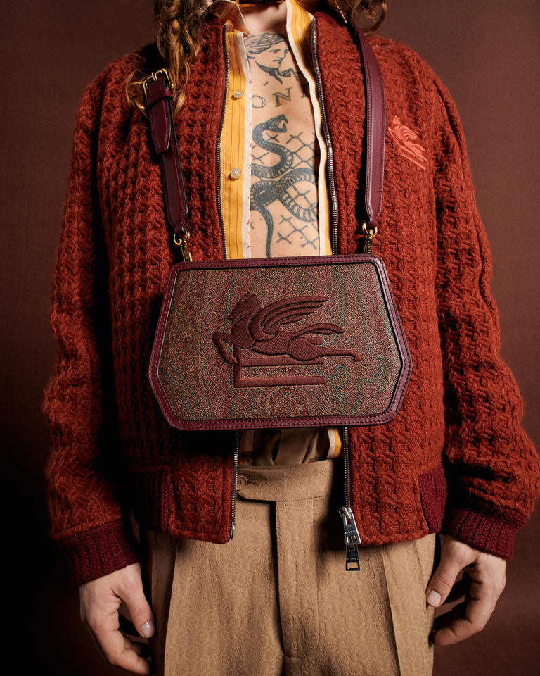 Bag-ETRO-Essential-Paisley-with-Pegasus-embroidered-at-the-neck-of-a-boy-in-cardigan-red.
