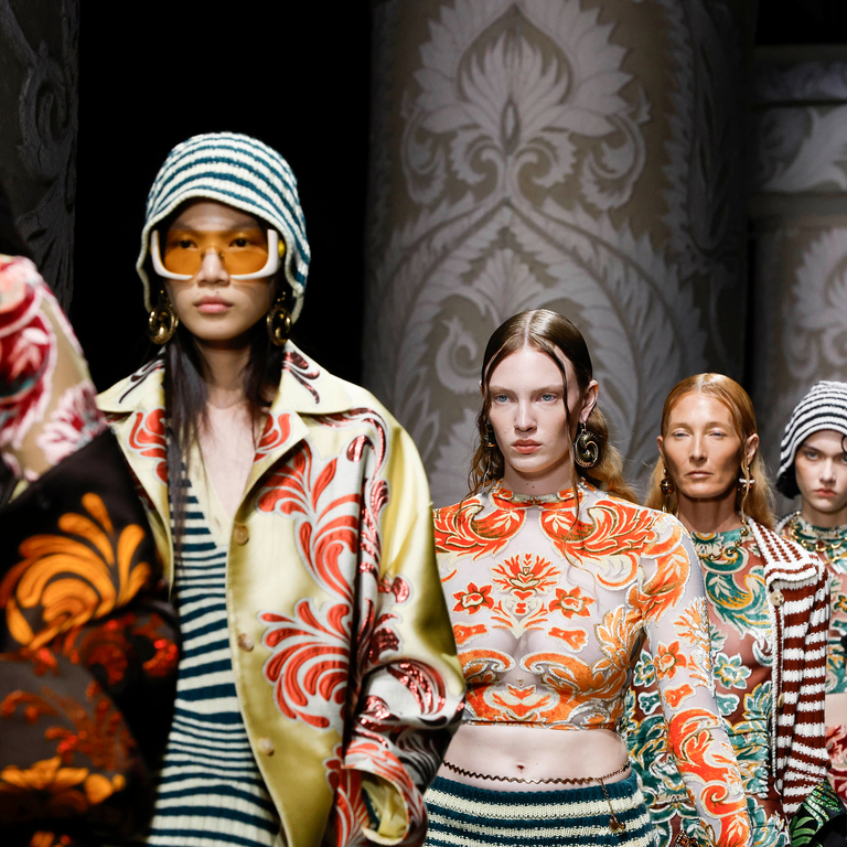 Models on the catwalk for Etro Nowhere women's spring summer 2024 collection