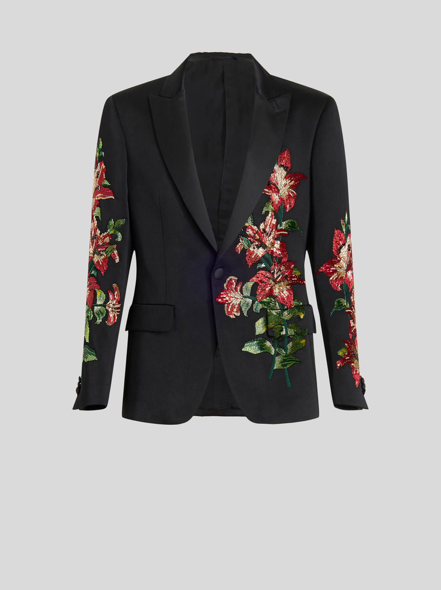 TAILORED FLORAL EMBROIDERY JACKET