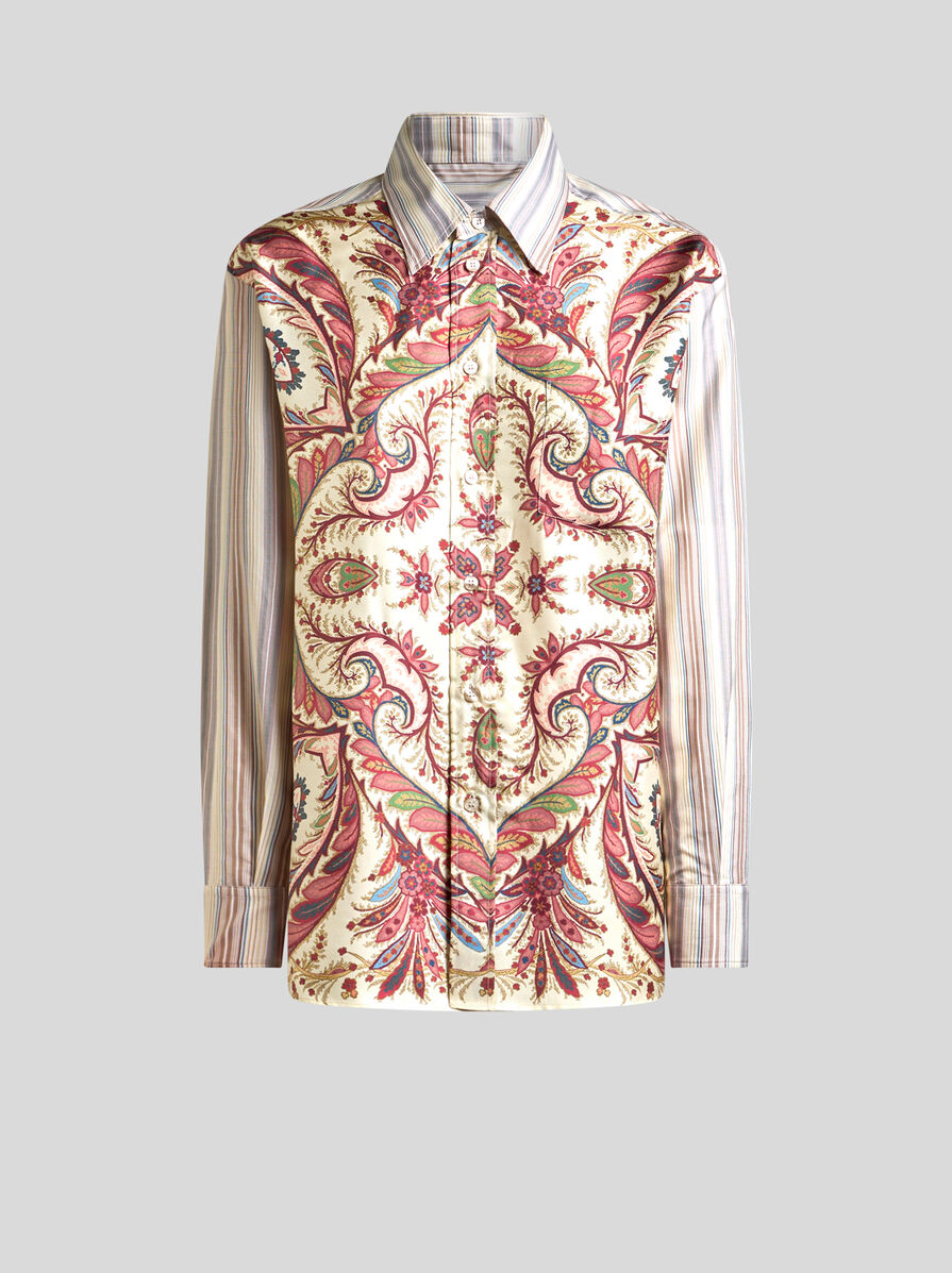 CHEMISE RAYÉE À IMPRIMÉ PLACÉ